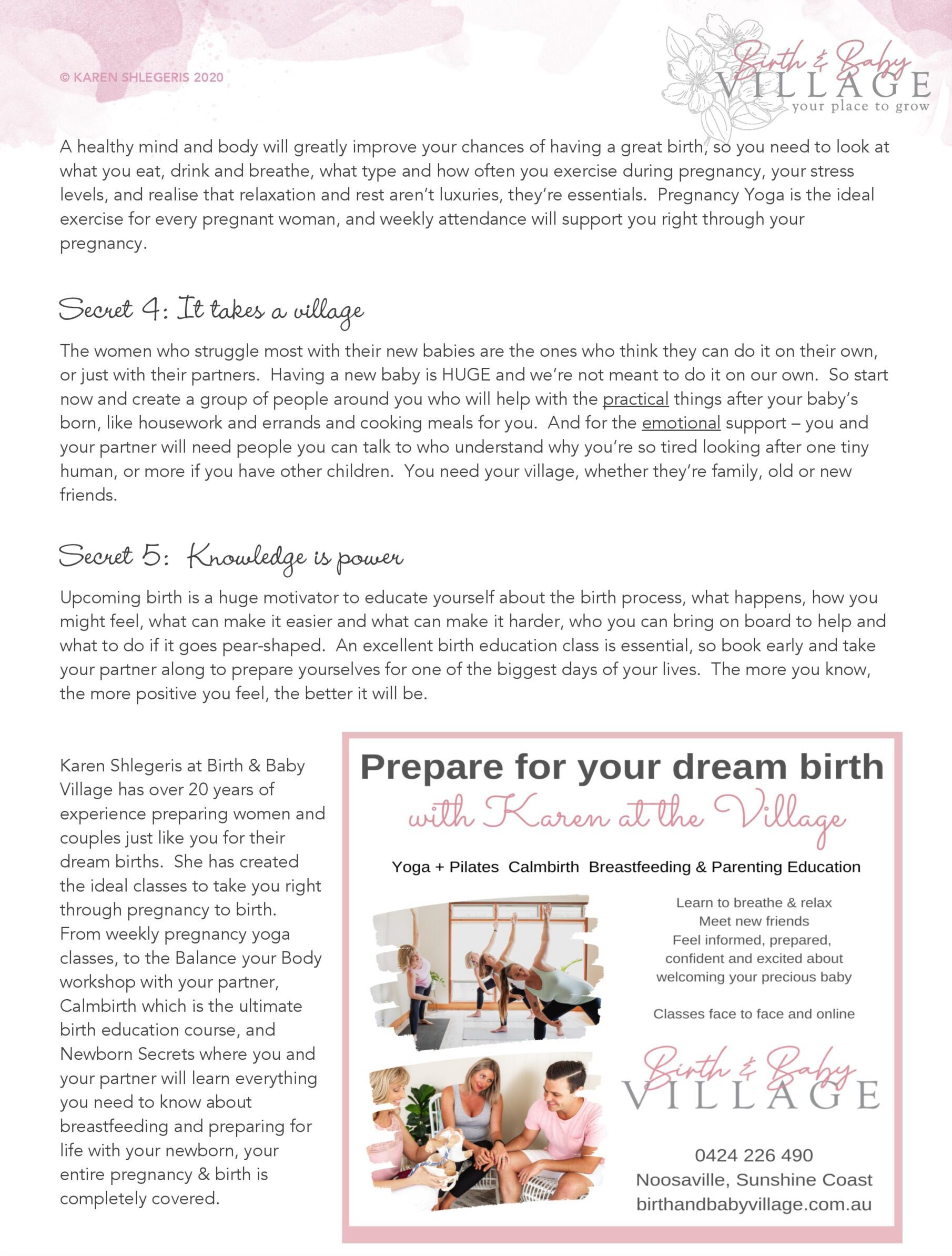 5 Secrets to the birth of your dreams